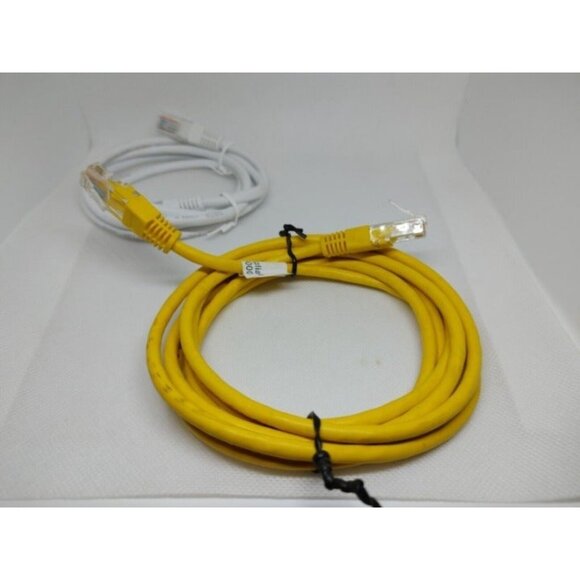 3 Ethernet Patch Cables Cat5/5e 8 Connector RJ-45 Yellow/White READ!!- - Picture 4 of 5